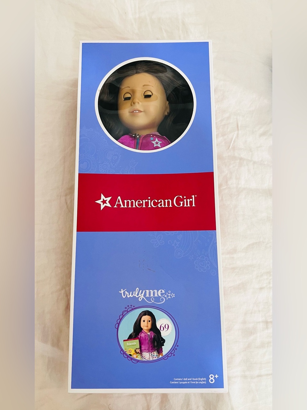 American Girl Hot Pink Star Zip Jacket with Rainbow Star Skirt